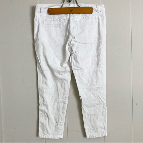Theory White Low-Rise Cropped Jeans with Ankle Zippers Size 6 - Picture 8 of 11